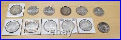 Canada Silver Dollar Lot. Total 12 Random Various Date/condition Canadian Silver