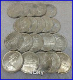 Canada Silver Dollars, 1966, one roll (20), unc, PL