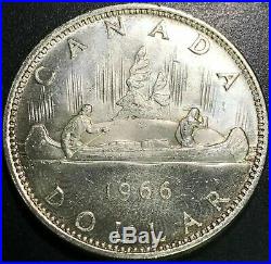 Canada Silver Dollars, 1966, one roll (20), unc, PL