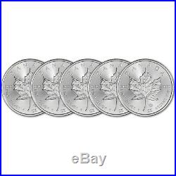 Canada Silver Maple Leaf 1 oz $5 BU Five 5 Coins Random Date