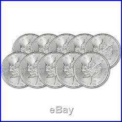 Canada Silver Maple Leaf 1 oz $5 BU Ten 10 Coins Random Date