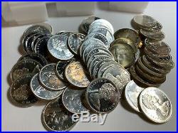 Canadian Silver Dollar Lot of 65 Coins Mixed Dates Grade Range AU / BU CC Only