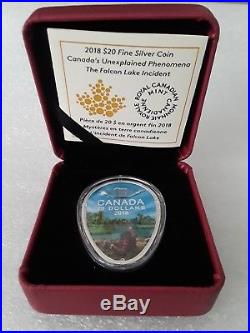 FALCON LAKE INCIDENT 1 Oz EGG-SHAPED Glow In The DARK Silver Coin Canada 2018