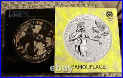 GERMANIA 2020 5 Mark Camouflage Edition N. Africa 1 Oz Silver Only 100 Minted GERMANIA 2020 5 Mark Camouflage Edition N. Africa 1 Oz Silver Only 100 Minted