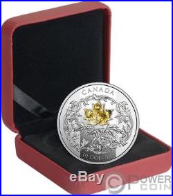 GOLDEN MAPLE LEAF 2 Oz Silver Coin 30$ Canada 2018