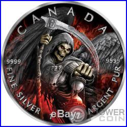 GRIM REAPER Death Maple Leaf Armageddon II 1 Oz Silver Coin 5$ Canada 2017