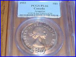 HIGH GRADE PCGS PL 66 1955 Silver Dollar ARNPRIOR (Prooflike) Canada