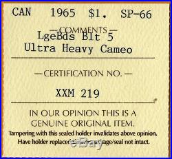 ICCS SP-66 SP66 1965 Canada Silver $1 Dollar ULTRA HEAVY Cameo LB-B5 Specimen