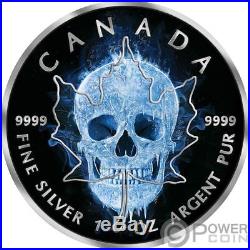 ICE SKULL Maple Leaf 1 Oz Silver Coin 5$ Canada 2017