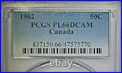 INDEPENDENCE DAY SALE-1962 PCGS PL66DCAM Canada 50c 80% Ag. KM#56