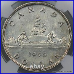 Key Date Ngc Unc Details 1948 Canada Silver Dollar King George VI Voyageur $1