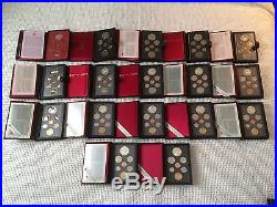 Large Canada Double Dollar Silver Coins Proof Set Lot/collection Of 17