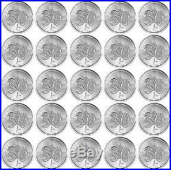 LOT OF 25 2018 Canada 1 oz Silver Maple Leaf 30th Anniversary $5 Coin GEM BU
