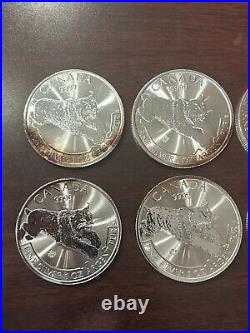 Lot (8) 2017 Canada $5 Dollar 1oz. 9999 Silver BU Toning LYNX Predator Series Lot (8) 2017 Canada $5 Dollar 1oz. 9999 Silver BU Toning LYNX Predator Series