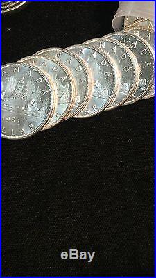 Lot Of (10) 1963 Canada Silver Dollars Brilliant Uncirculated No Reserve