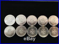 Lot Of (10) 1964 Canada Silver Dollars Brilliant Uncirculated No Reserve