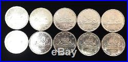 Lot Of (10) 1966 Canada Silver Dollars Brilliant Uncirculated No Reserve Auction