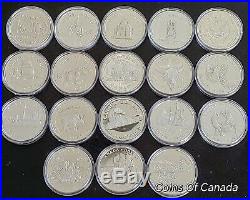 Lot Of 18 Canada Silver Dollar Coins Every Year 1974-1991 #coinsofcanada