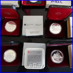 Lot Of 18 Canada Silver Dollars 1971-1989 Specimen And Proof #coinsofcanada