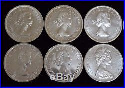 Lot of 10 Mixed Dates(1958-1967)Canada Silver Dollars Item#4