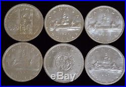 Lot of 10 Mixed Dates(1958-1967)Canada Silver Dollars Item#6