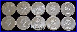 Lot of 10 Mixed Dates(1958-1967)Canada Silver Dollars Item#6