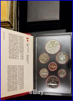 Lot of (27) 1974 1993 50% Canadian Silver Proof Sets withOGP