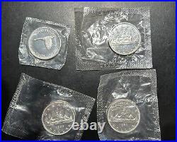 Lot of 4 BU Canada Silver Dollars, 1967 And 3 1963s, All BU In Package