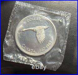 Lot of 4 BU Canada Silver Dollars, 1967 And 3 1963s, All BU In Package