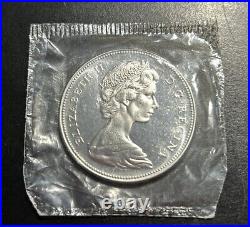 Lot of 4 BU Canada Silver Dollars, 1967 And 3 1963s, All BU In Package