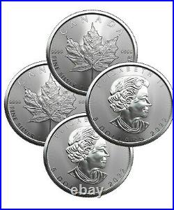 Lot of 4 Silver 2022 Canada 1 oz. 9999 Silver Maple Leaf $5 Coins
