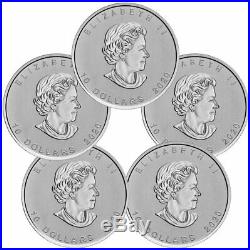 Lot of 5 2020 Canada Canadian Goose 2 oz Silver $10 Coins GEM BU Coin SKU60774