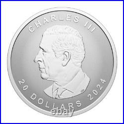 MAPLE LEAF Ultra High Relief 1 Oz Silver Coin $20 Canada 2024 MAPLE LEAF Ultra High Relief 1 Oz Silver Coin $20 Canada 2024