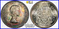 MS65 1963 50C Canada Silver Fifty Cents, PCGS Trueview- Vivid Rainbow Toned MS65 1963 50C Canada Silver Fifty Cents, PCGS Trueview- Vivid Rainbow Toned