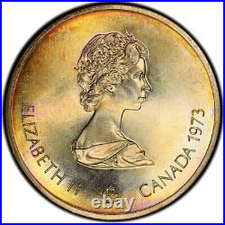 MS67 1973 $10 Canada Skyline Silver Ten Dollars, PCGS Trueview- Rainbow Toned