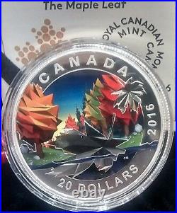 Maple Leaf $20 2016 1oz Pure Silver Proof Coin Geometry Art Canada Maple Leaf $20 2016 1oz Pure Silver Proof Coin Geometry Art Canada