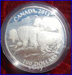 Master of the Prairie Wind Canada Bison $100 Silver Coin 1oz. 9999 fine OGP COA