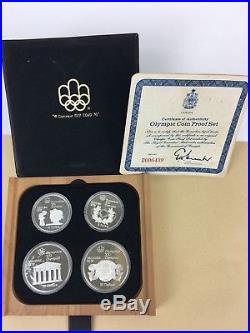 Montreal Canada 1976 Olympics 4 Coin Silver Proof Set 5 & 10 Dollars