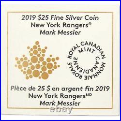 NHL New York Rangers Mark Messier. 9999 Silver $25 Proof 2019 Canada COA