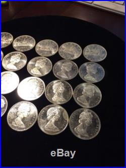 NICE1965 UNCIRCULATED ROLL CANADA SILVER DOLLARS (20 COINS) Type 5 Large