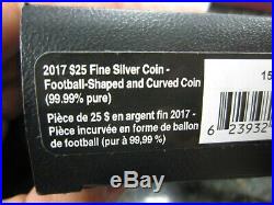 Nice! 2017 Canada $25 Football. 9999 Silver Proof Coin Ngc Graded Pf70 Fdoi