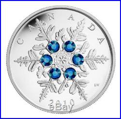No Reserve, Must Sell! Canada 2010 Blue Crystal Snowflake Fine Silver coin