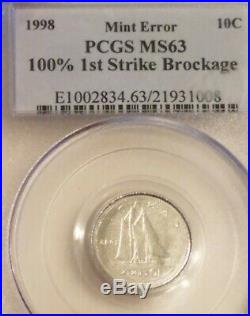 PCGS MS63 100% 1ST STRIKE BROCKAGE CANADA / CANADIAN 10c MINT ERROR COIN LQQK