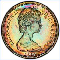 PL63 1965 50C Canada Silver 50 Cents Proof, PCGS Trueview- Rainbow Toned PL63 1965 50C Canada Silver 50 Cents Proof, PCGS Trueview- Rainbow Toned