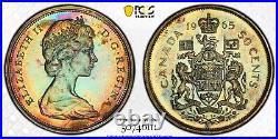 PL63 1965 50C Canada Silver 50 Cents Proof, PCGS Trueview- Rainbow Toned PL63 1965 50C Canada Silver 50 Cents Proof, PCGS Trueview- Rainbow Toned