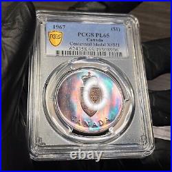 PL65 1967 Canada Silver Centennial Proof Medal, PCGS Trueview- Rainbow Toned PL65 1967 Canada Silver Centennial Proof Medal, PCGS Trueview- Rainbow Toned