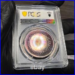 PL65 1967 Canada Silver Centennial Proof Medal, PCGS Trueview- Rainbow Toned PL65 1967 Canada Silver Centennial Proof Medal, PCGS Trueview- Rainbow Toned