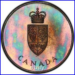 PL65 1967 Canada Silver Centennial Proof Medal, PCGS Trueview- Rainbow Toned PL65 1967 Canada Silver Centennial Proof Medal, PCGS Trueview- Rainbow Toned
