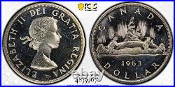 PL66CAM 1963 $1 Canada Silver Voyageur Dollar, PCGS Trueview- Prooflike Cameo