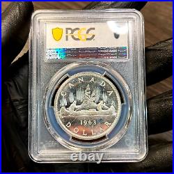 PL66CAM 1963 $1 Canada Silver Voyageur Dollar, PCGS Trueview- Prooflike Cameo